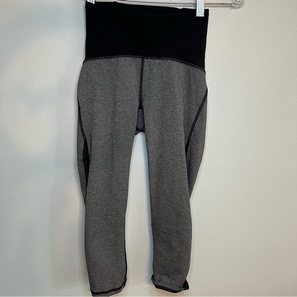 Lululemon Train Times Leggings Crop 17" Heathered Black Mesh Luxtreme TearTag 2 - Picture 4 of 10